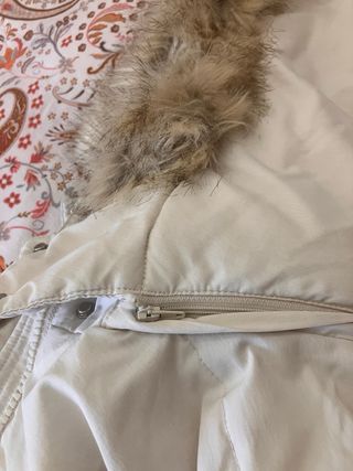 Abrigo Anorak Blanco Mujer con Capucha