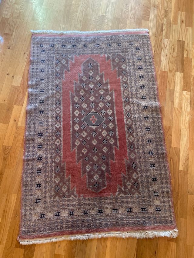 Alfombra Paquistaní Lana Rosa y Marrón