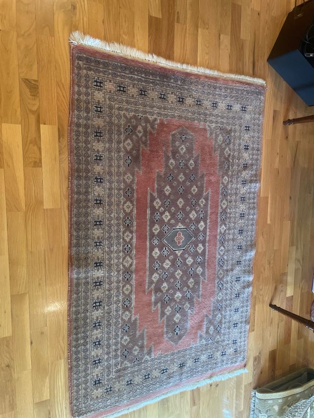 Alfombra Paquistaní Lana Rosa y Marrón