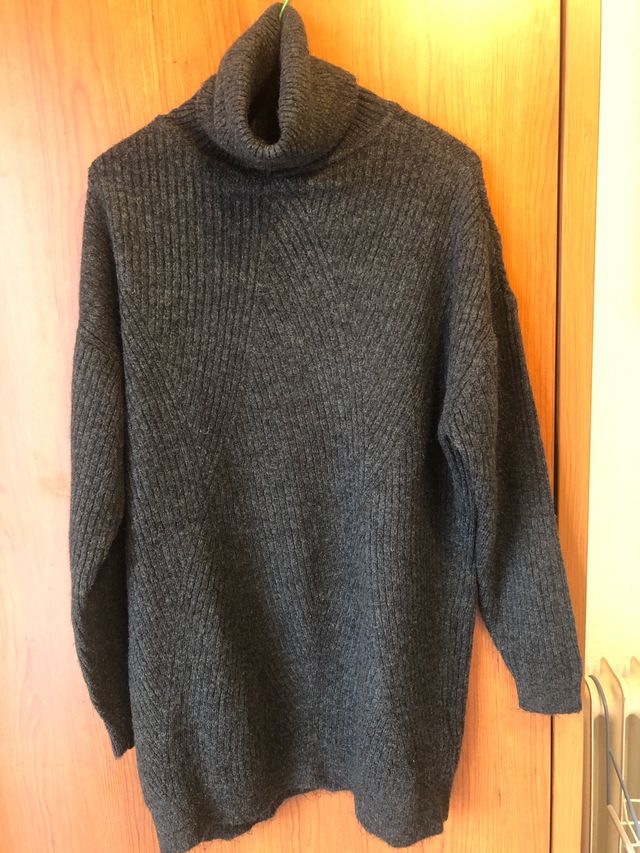 Jersey cuello alto gris talla S