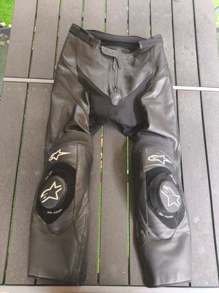 Pantalones de Moto Alpinestars Cuero Negro