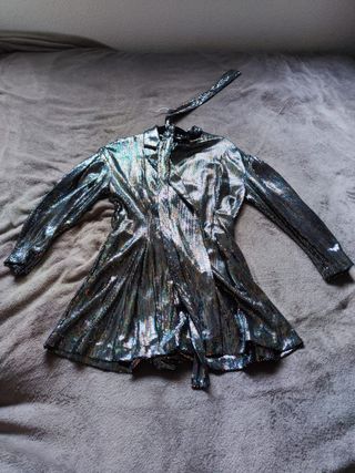 Mono Zara lentejuelas plateado