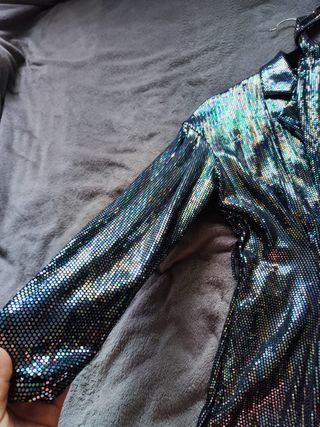 Mono Zara lentejuelas plateado