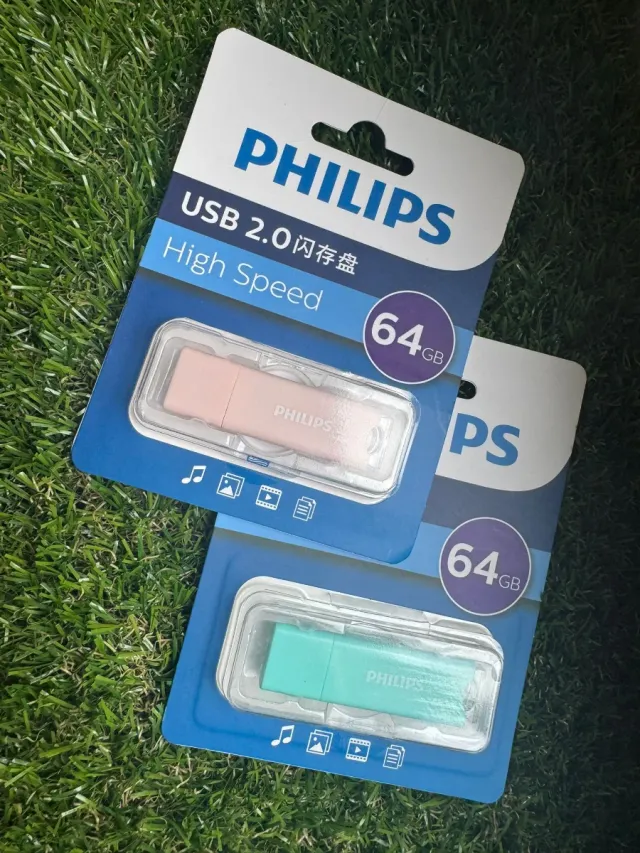 2x Philips USB 2.0 64GB Verde y Rosa
