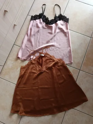 Set 2 canotte con pizzo