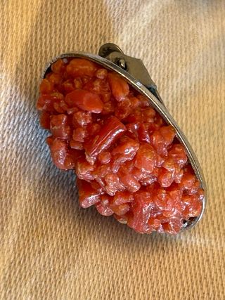 Orecchini vintage a clip in pasta di corallo