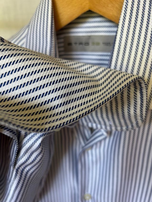 Camicia Etro seta righe blu/bianco
