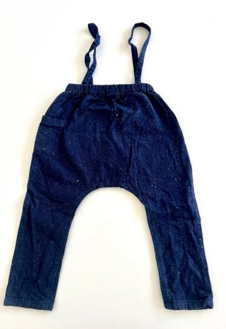 Pantalón lana niño 3-4 con tirantes azul