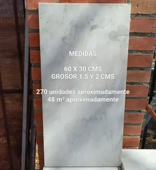 Mármol blanco brechado 60x30 cm lozas suelo