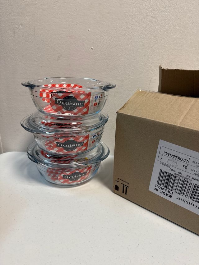 Cacerola de vidrio con tapa