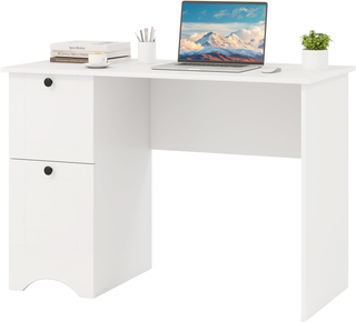 Scrivania per computer in legno con 2 cassetti, 10