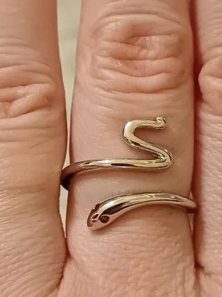 Anello serpente argento con rubini