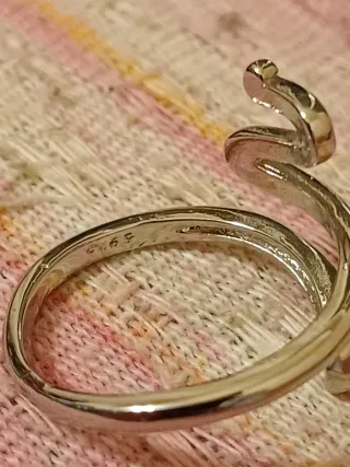 Anello serpente argento con rubini