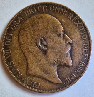 22 monete UK: 1 Farthing, 1/2 Penny, One Penny