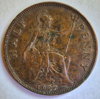 22 monete UK: 1 Farthing, 1/2 Penny, One Penny