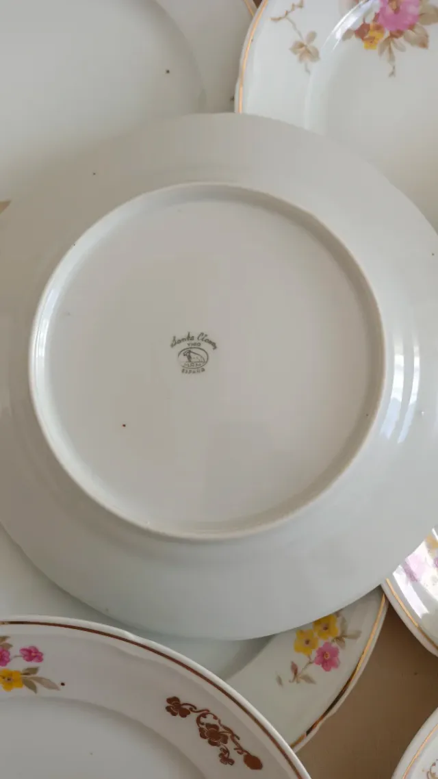 24 Platos Santa Clara Vintage Flores Porcelana