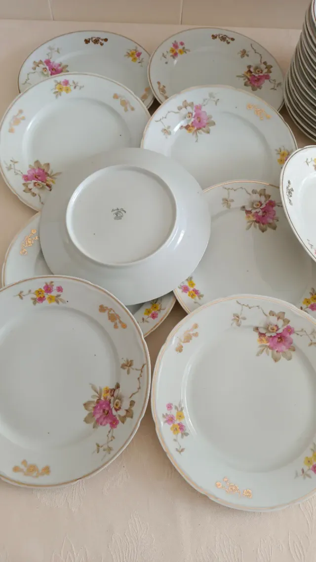 24 Platos Santa Clara Vintage Flores Porcelana