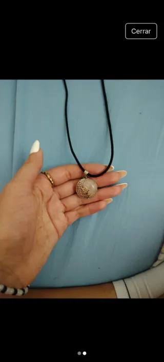 Collar piedra rosa y media luna