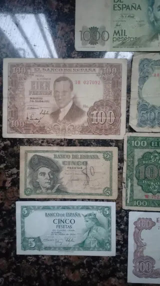 7 Billetes Antiguos Pesetas Españolas
