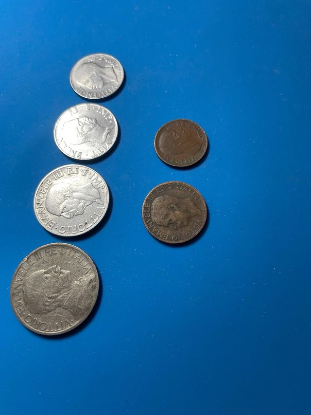 6 Monete Antiche Vittorio Emanuele III 1923-1940