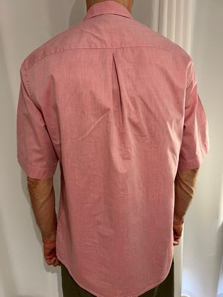 Camisa rosa manga corta hombre XL