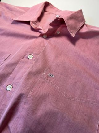 Camisa rosa manga corta hombre XL