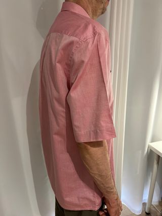Camisa rosa manga corta hombre XL