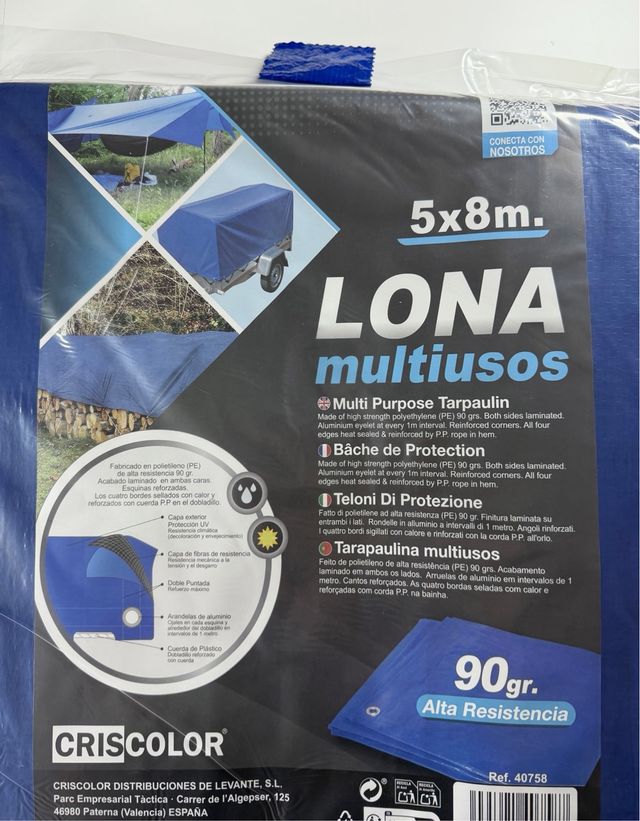 Lona impermeable 5x8m