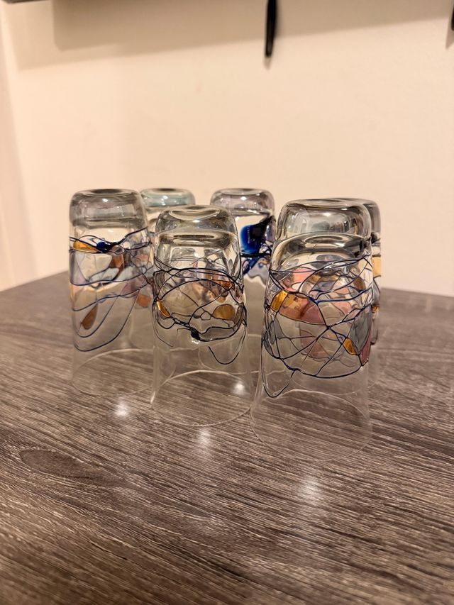 Juego de 6 vasos de chupito decorados