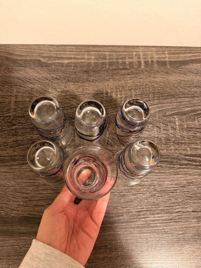 Juego de 6 vasos de chupito decorados