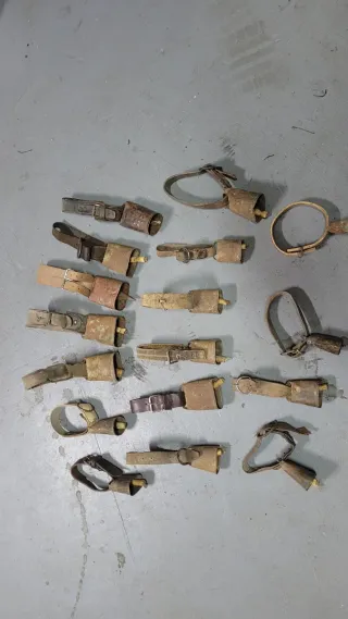 Lote de 17  Cencerros Antiguos con Correa