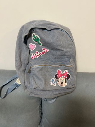 Mochila Disney vaquera azul con parches