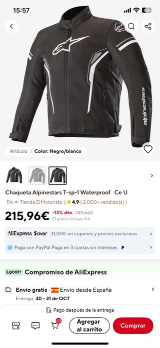 Chaqueta Alpinestars T-sp-1 Waterproof