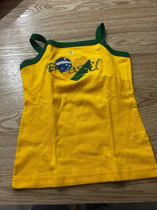 Camiseta Brasil Corazón Bordado Talla S.
