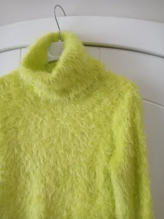 Pullover dolcevita donna viscosa tg S giallo fluo