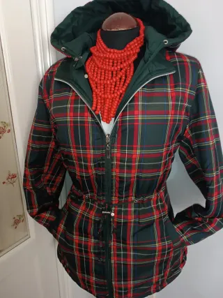 Chaqueta reversible cuadros verde