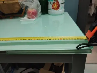 Mesa extensible cristal y metal 100x60