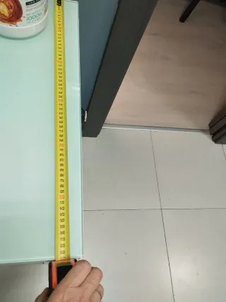 Mesa extensible cristal y metal 100x60