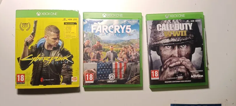 Imagen de Pack 3 juegos Xbox One: Cyberpunk, FarCry 5 y COD