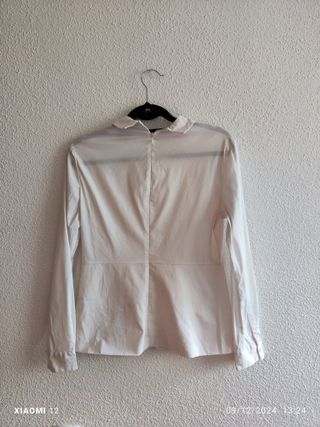 Blusa Zara Blanca Manga Larga