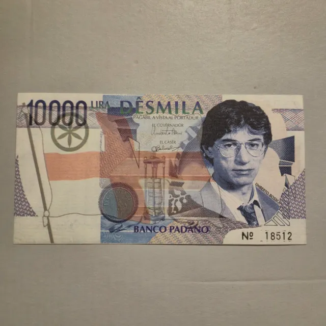 Banconota 10.000 Lire DESMILA Bossi - B.Padano FDS