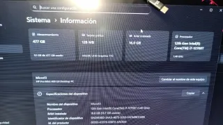 Mini PC HP Pro 400 G9 (o cambio por consola)