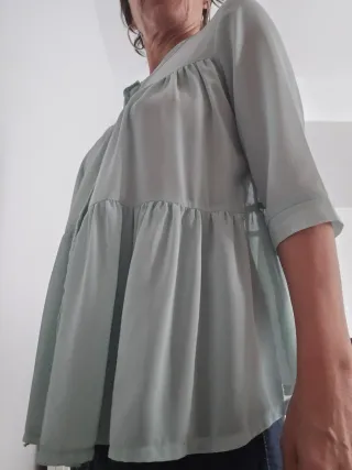 Camisa gasa Kling verde azulado