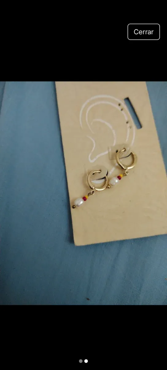 Pendientes perlas y piedras