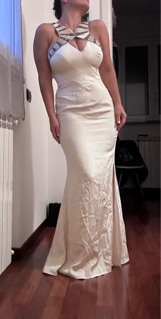 Abito lungo John Richmond beige/argento