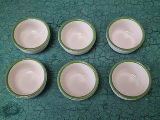 Set 6 Ciotole Ceramica Bordate Verdi pinzimonio