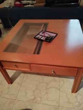 Mesa de centro madera y cristal