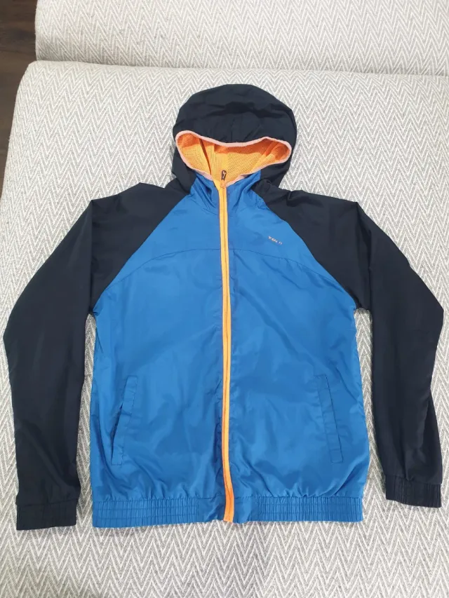 Chubasquero niño 14 años azul y negro