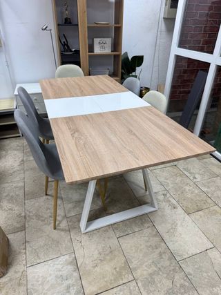 MESA Nórdica Extensible. Roble y Blanco. ¡TOP!