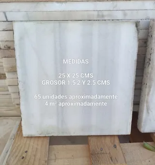 Mármol blanco 25x25 cm lozas suelo